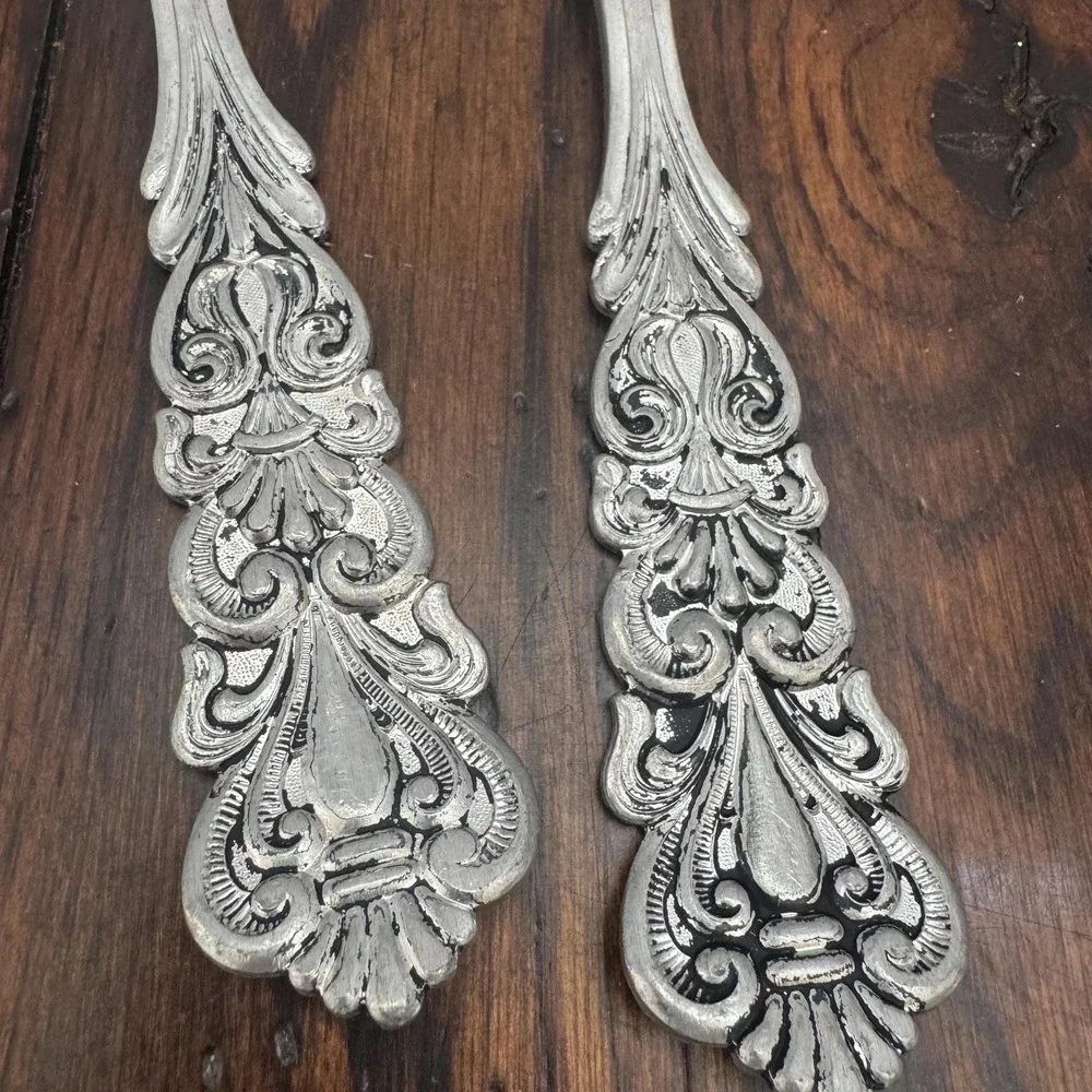 Vintage Hagness Norway Pewter Salad Serving Set Pattern 209‎ Scandinavian